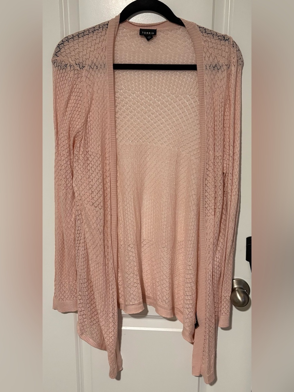 torrid Blush Open-Front Knit Cardigan